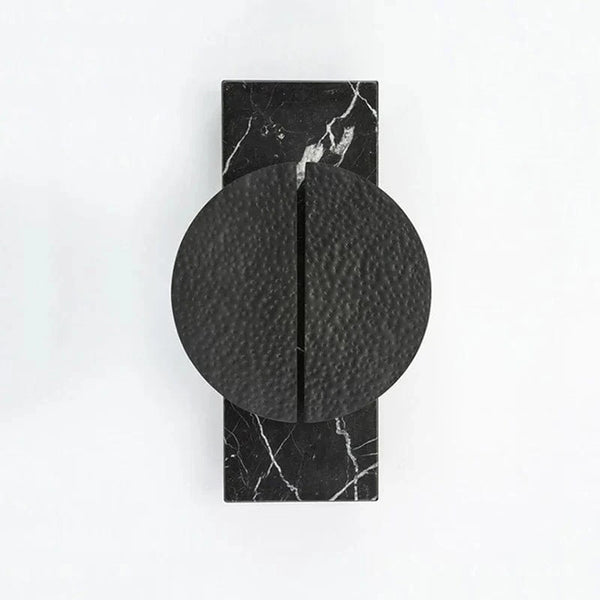 Applique murale postmoderne en marbre noir et gris - Élégance contemporaine | Marco Lucetti