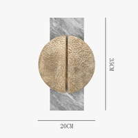 Applique murale postmoderne en marbre noir & gris | Marco Lucetti