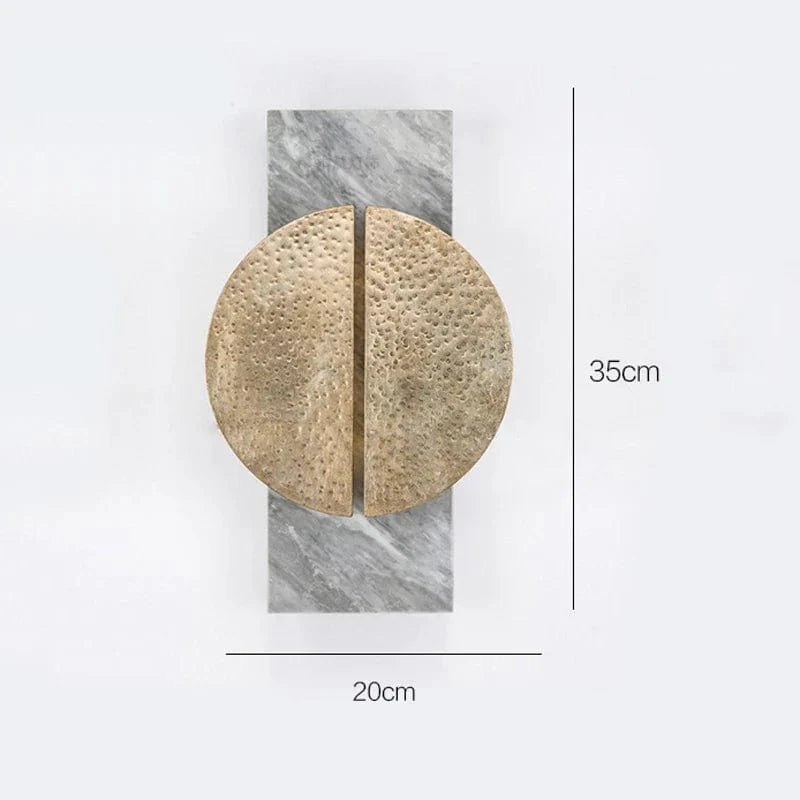 Applique murale postmoderne en marbre noir & gris | Marco Lucetti Marbre gris / L20xH35CM