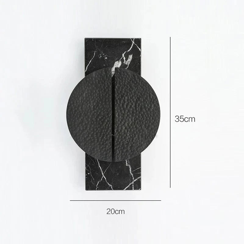Applique murale postmoderne en marbre noir & gris | Marco Lucetti Marbre noir / L20xH35CM