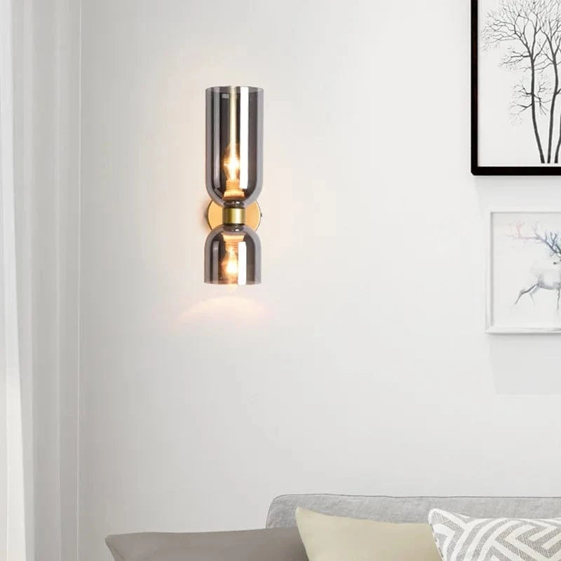 Applique murale postmoderne en verre fumé clair | Marco Lucetti