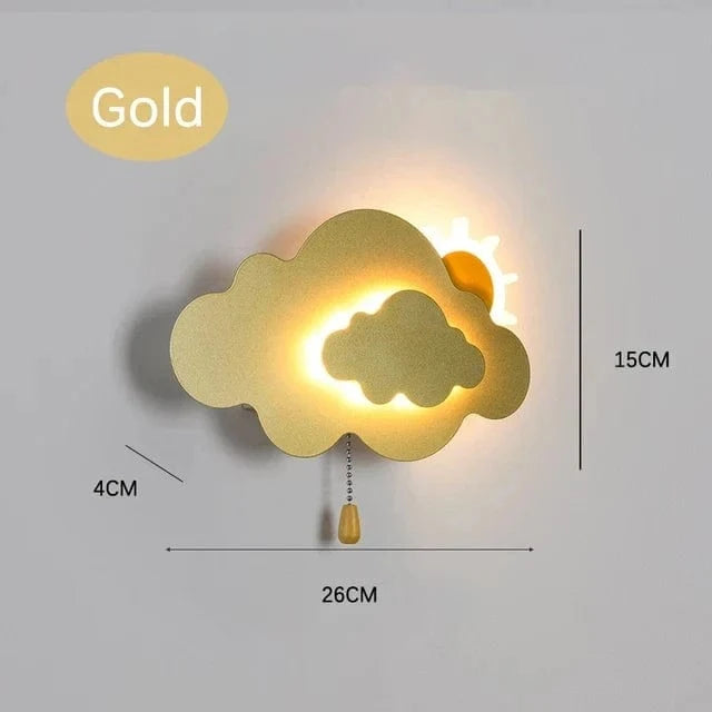 Applique murale pour enfants en forme de nuage : design minimaliste et moderne | Marco Lucetti Or