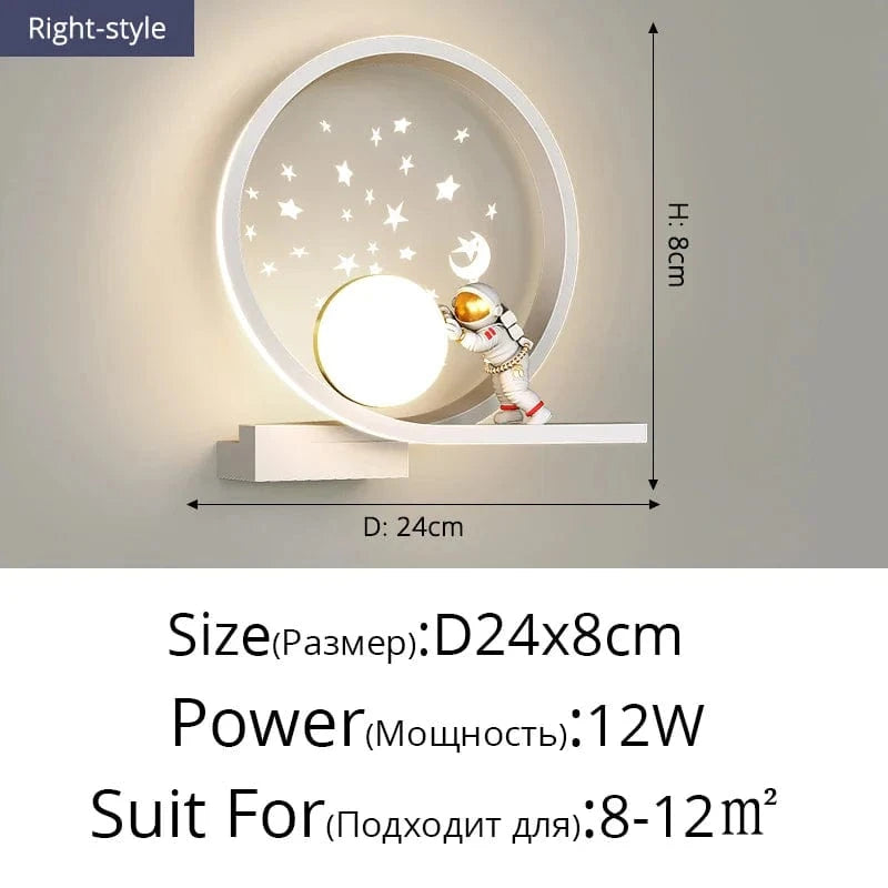 Applique murale premium "Cosmic Glow" pour salon modernes et luxueux | Marco Lucetti C droite D24x8cm 12W / Blanc froid (5 500-7 000 K).