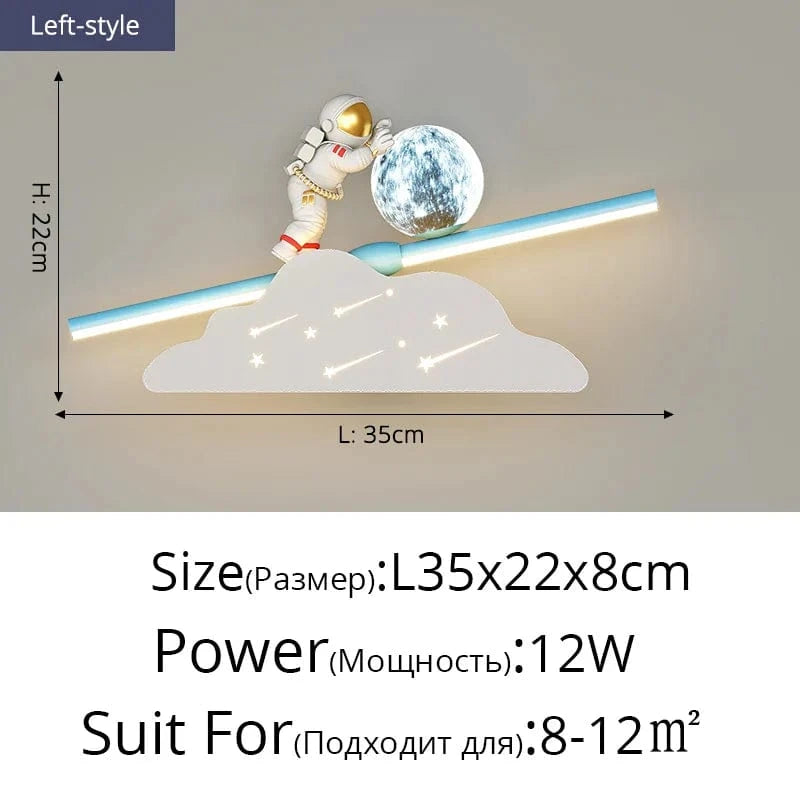 Applique murale premium "Cosmic Glow" pour salon modernes et luxueux | Marco Lucetti E gauche L35x22cm 12W / Blanc froid (5 500-7 000 K).