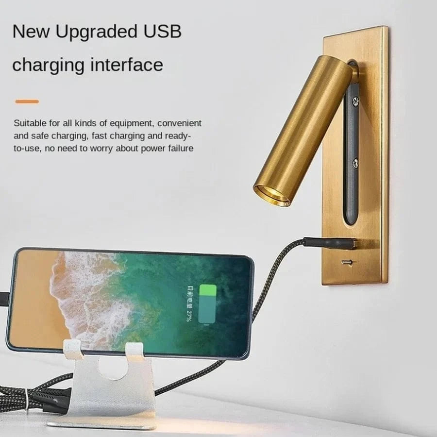 Applique Murale Premium d'Intérieur avec Chargeur USB | Marco Lucetti