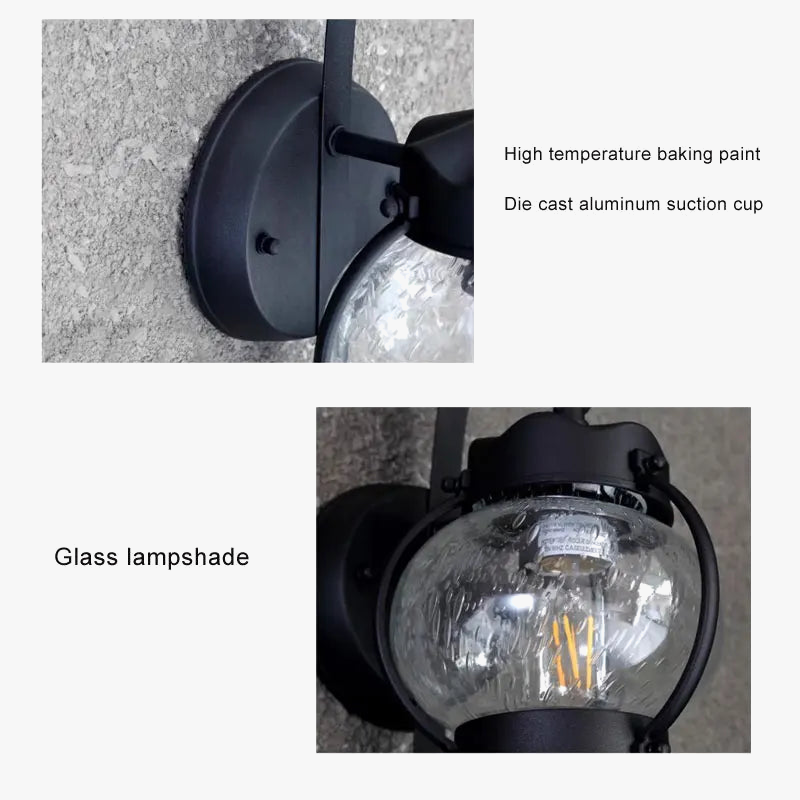 Applique murale rétro américaine imperméable - Parfaite pour illuminer votre extérieur!