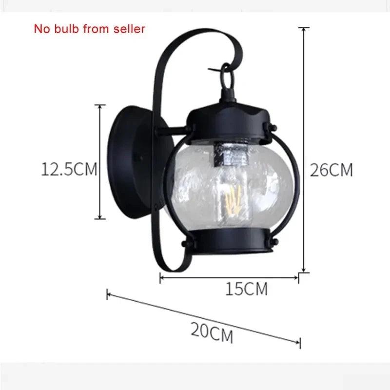 Applique murale rétro américaine imperméable - Parfaite pour illuminer votre extérieur!