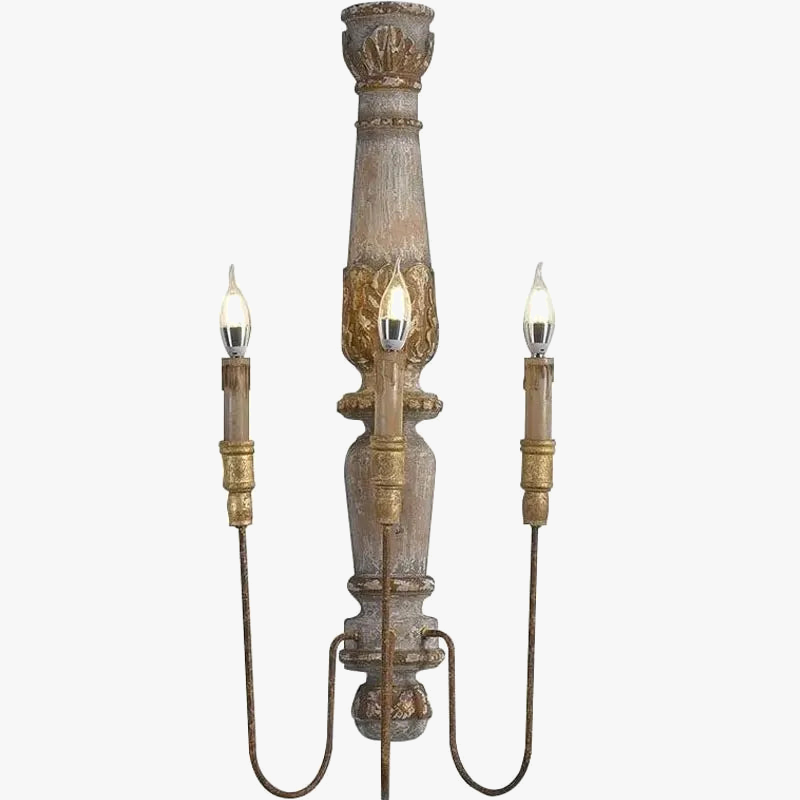 Applique Murale Rétro Américaine en Bois - Déco Murale Rustique Française