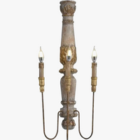 Applique Murale Rétro Américaine en Bois - Déco Murale Rustique Française