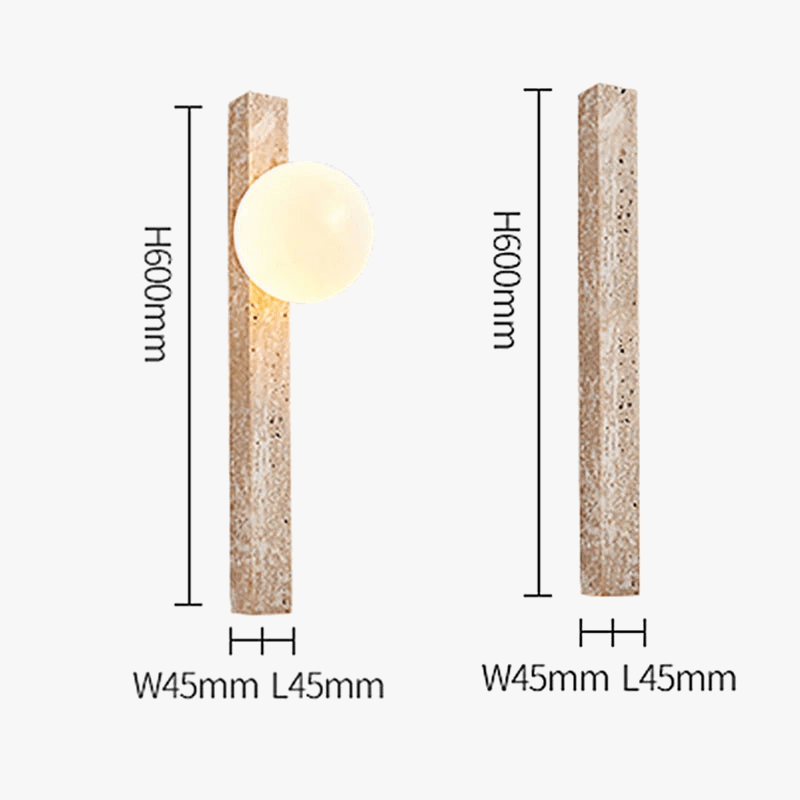 Applique murale rectangulaire en pierre naturelle de luxe | Marco Lucetti