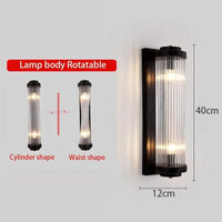 Applique murale réglable en or avec lampe en cristal de luxe LED - Édition Prestige | Marco Lucetti Noir H40CM / Lumière chaude 3000K