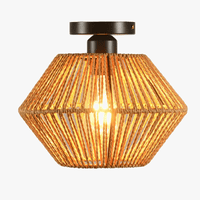 Applique murale rétractable en rotin style japonais - Élément décoratif rétro | Marco Lucetti