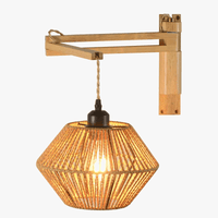 Applique murale rétractable en rotin style japonais - Élément décoratif rétro | Marco Lucetti