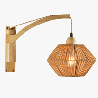 Applique murale rétractable en rotin - Style japonais rétro décoratif | Marco Lucetti