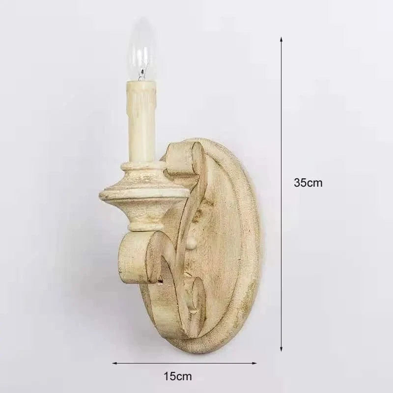 Applique murale rétro américaine en bois massif à tête unique - Édition Vintage Signature | Marco Lucetti