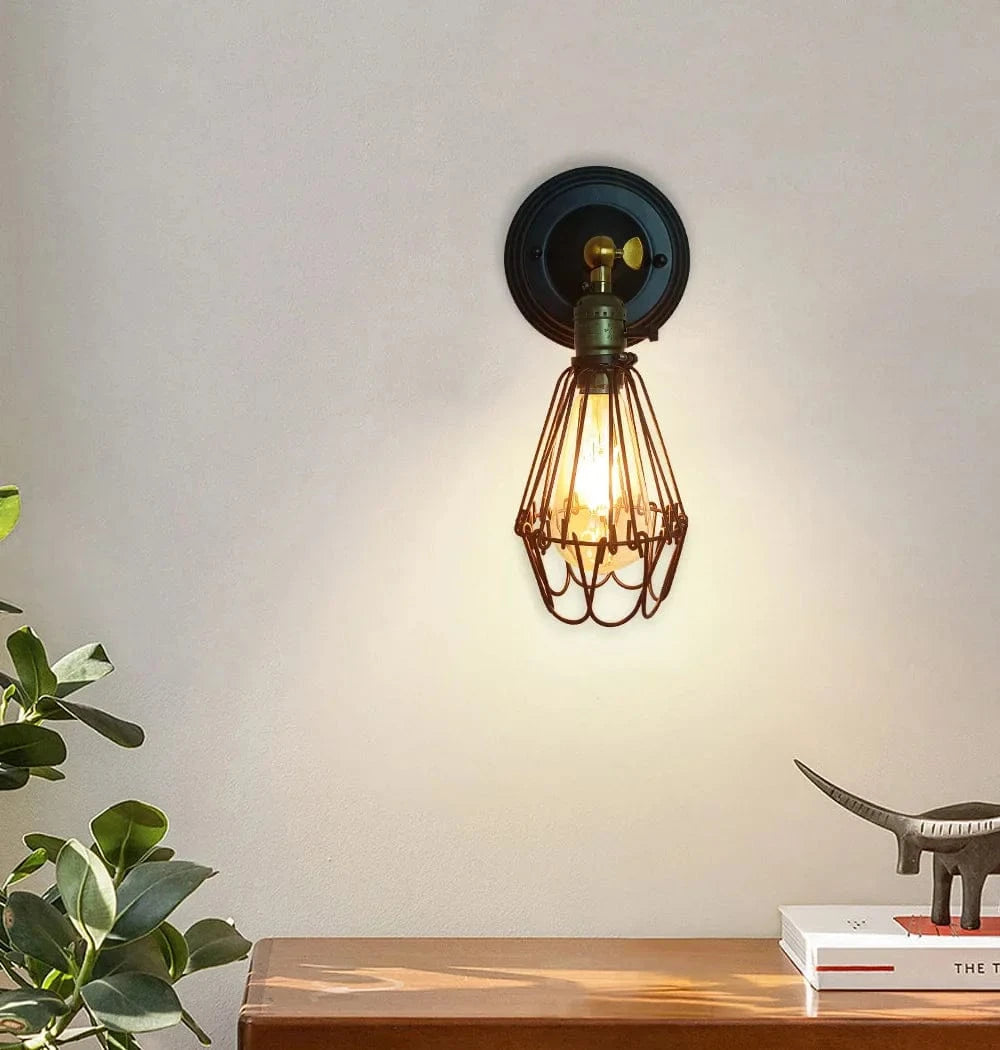 Applique murale rétro américaine en fer pour loft, résistante aux chocs. | Marco Lucetti