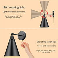 Applique Murale Rétro Américaine en Fer Rotative avec Interrupteur - Édition Vintage | Marco Lucetti