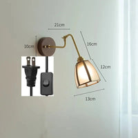 Applique murale rétro avec chaîne et base en bois | Marco Lucetti Commutateur enfichable américain 2 / 4W (max100w)