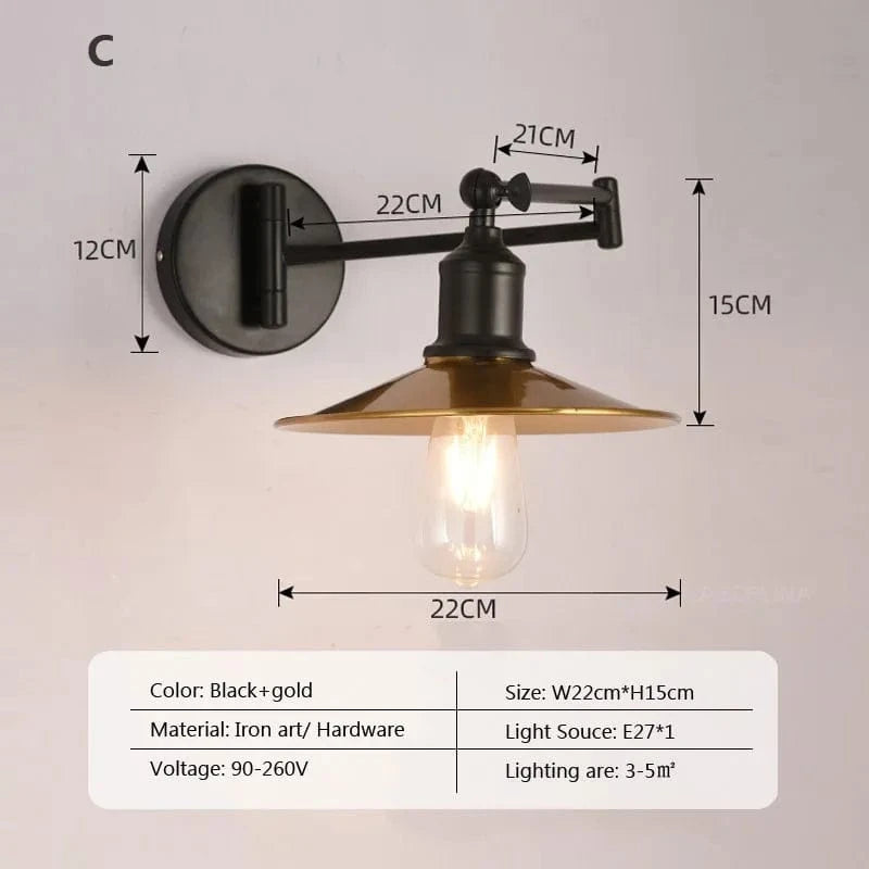 Applique murale rétro "Bascule de l'époque" en fer | Marco Lucetti C / Sans ampoule