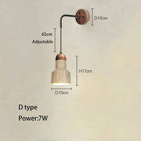 Applique murale rétro bois crème, interrupteur, grotte jaune. | Marco Lucetti Type D / 3000K