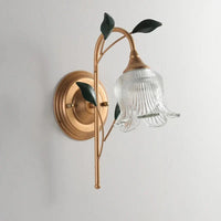 Applique murale rétro dorée feuille verte Led Europe | Marco Lucetti