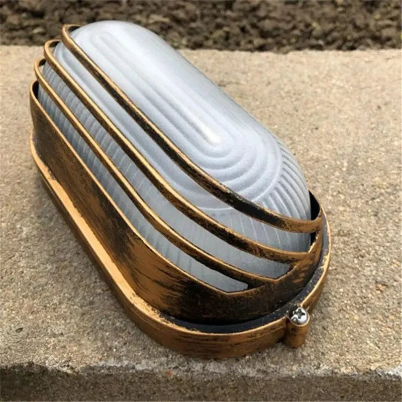 Applique murale rétro éclairage LED extérieur étanche E27 Vintage cuivre 220V | Marco Lucetti 2 / E27 sans ampoule