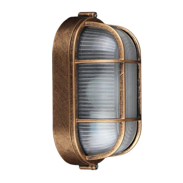 Applique murale rétro éclairage LED extérieur étanche E27 Vintage cuivre 220V | Marco Lucetti Couverture laiteuse en bronze / E27 sans ampoule