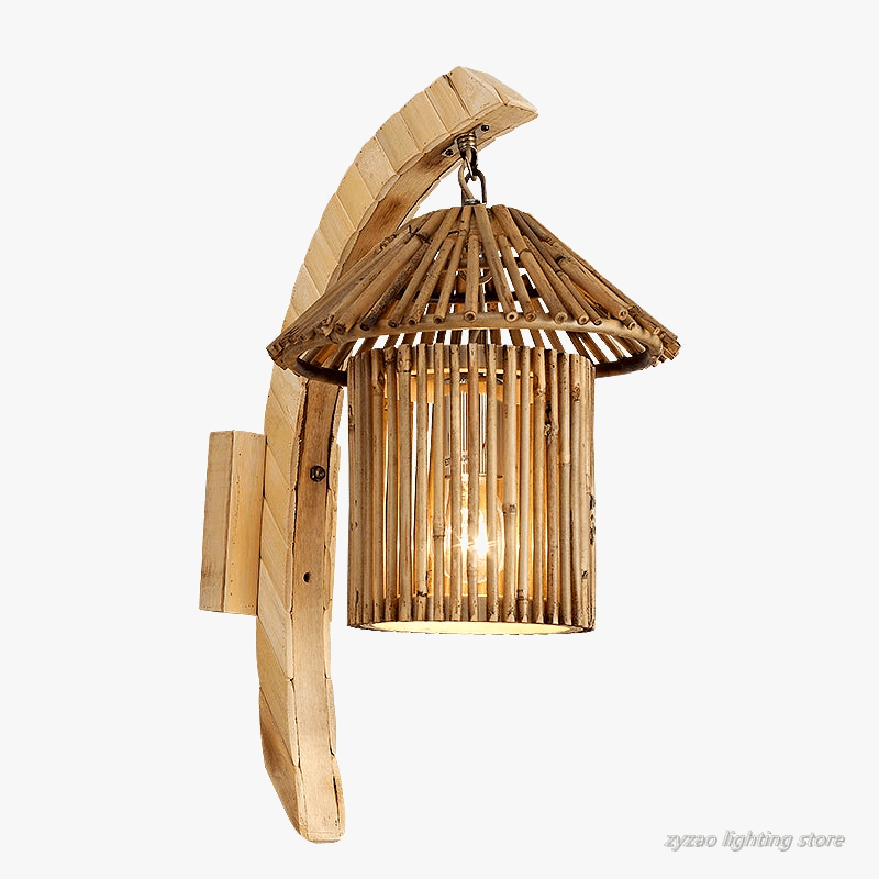 Applique murale rétro en bambou tissé - Édition japonaise | Marco Lucetti