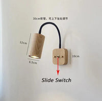 Applique murale rétro en bois de noyer - Design épuré | Marco Lucetti Connectez-vous avec le commutateur