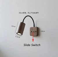 Applique murale rétro en bois de noyer - Design épuré | Marco Lucetti Noyer avec interrupteur