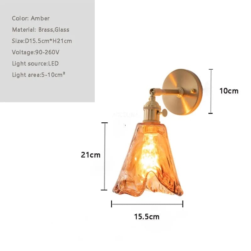 Applique murale rétro en laiton et verre - Élégance Vintage | Marco Lucetti