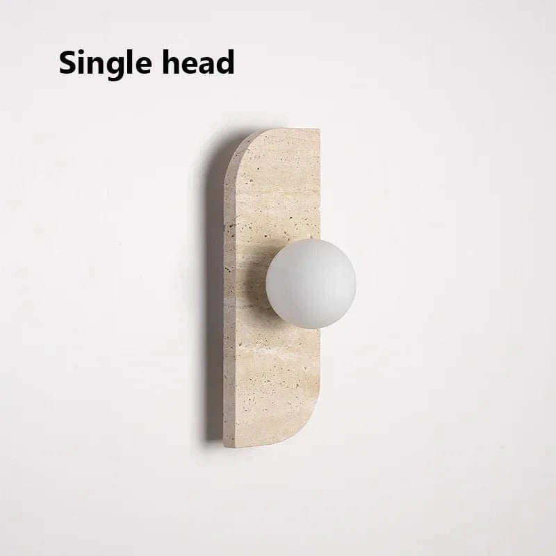 Applique murale rétro en pierre naturelle à trois têtes | Marco Lucetti Tête unique / Blanc froid