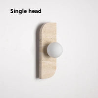 Applique murale rétro en pierre naturelle à trois têtes | Marco Lucetti Tête unique / Blanc froid