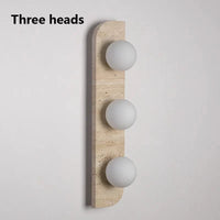 Applique murale rétro en pierre naturelle à trois têtes | Marco Lucetti Trois têtes / Blanc froid