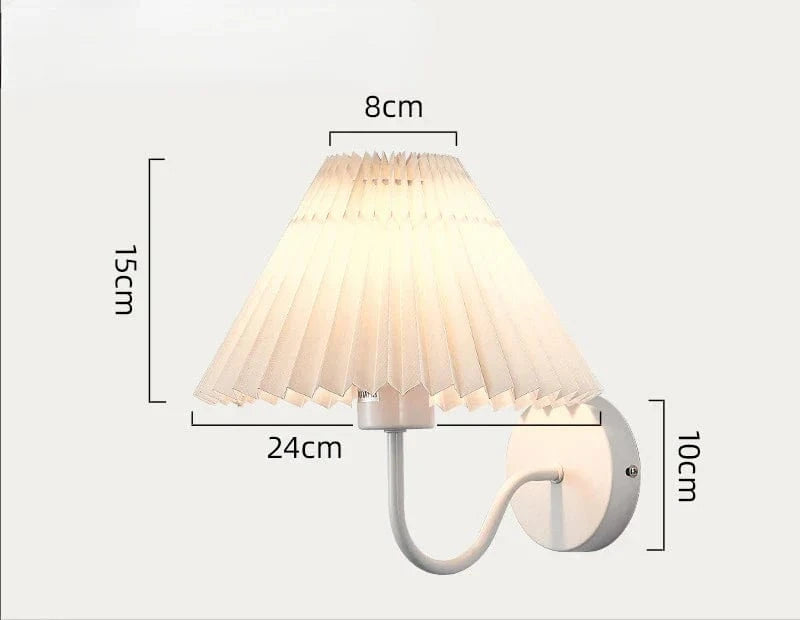 Applique murale rétro en tissu plissé - Style Vintage | Marco Lucetti Blanc-A / Pas d&#39;ampoule