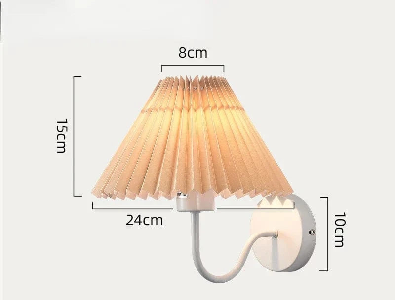 Applique murale rétro en tissu plissé - Style Vintage | Marco Lucetti Blanc-B / Pas d&#39;ampoule