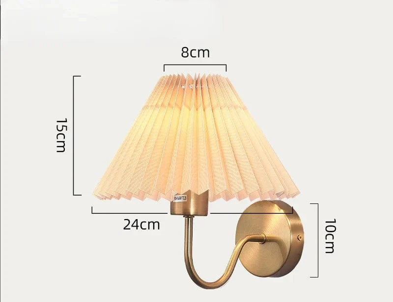 Applique murale rétro en tissu plissé - Style Vintage | Marco Lucetti Cuivre-B / Pas d&#39;ampoule