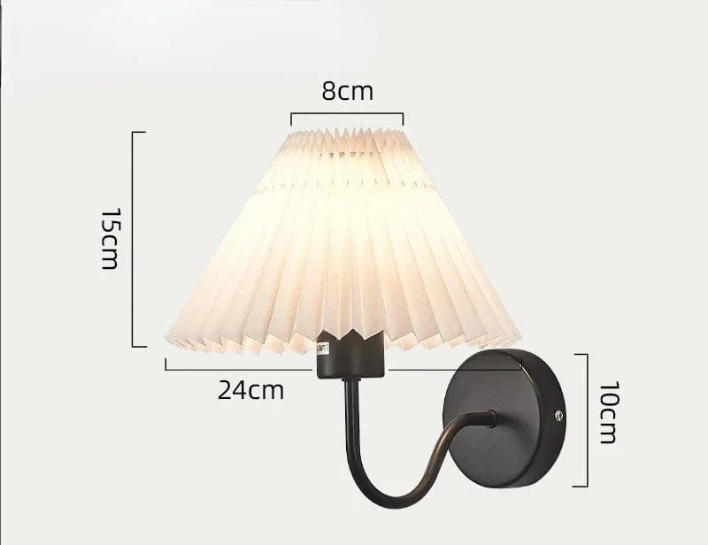 Applique murale rétro en tissu plissé - Style Vintage | Marco Lucetti Noir-A / Pas d&#39;ampoule