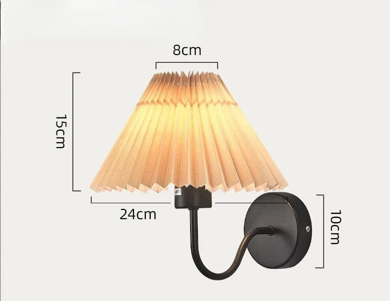 Applique murale rétro en tissu plissé - Style Vintage | Marco Lucetti Noir-B / Pas d&#39;ampoule