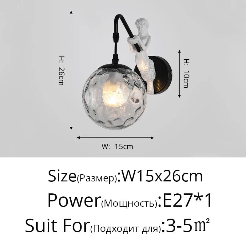 Applique murale rétro européenne "Golden Glass Globe" | Marco Lucetti