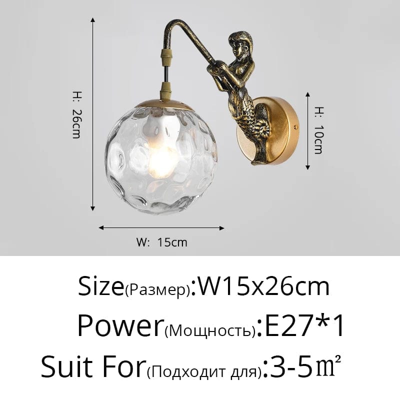 Applique murale rétro européenne "Golden Glass Globe" | Marco Lucetti