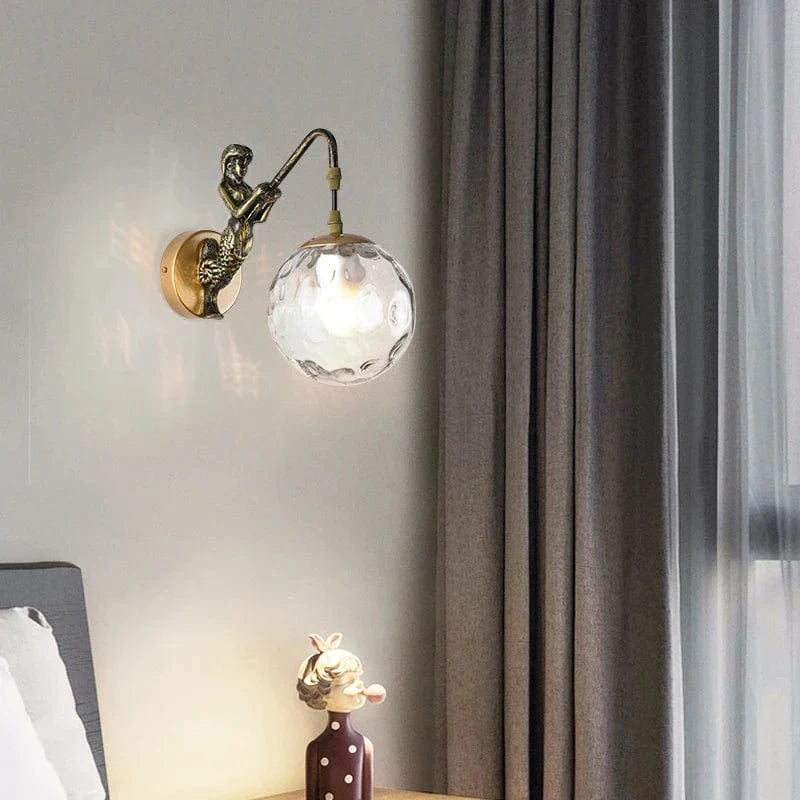 Applique murale rétro européenne "Golden Glass Globe" | Marco Lucetti