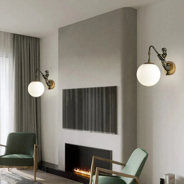 Applique murale rétro européenne "Golden Glass Globe" | Marco Lucetti