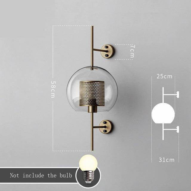 Applique murale rétro Glass & Metal | Marco Lucetti Rond - Large - Cuivre