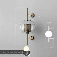 Applique murale rétro Glass & Metal | Marco Lucetti Rond - Large - Cuivre