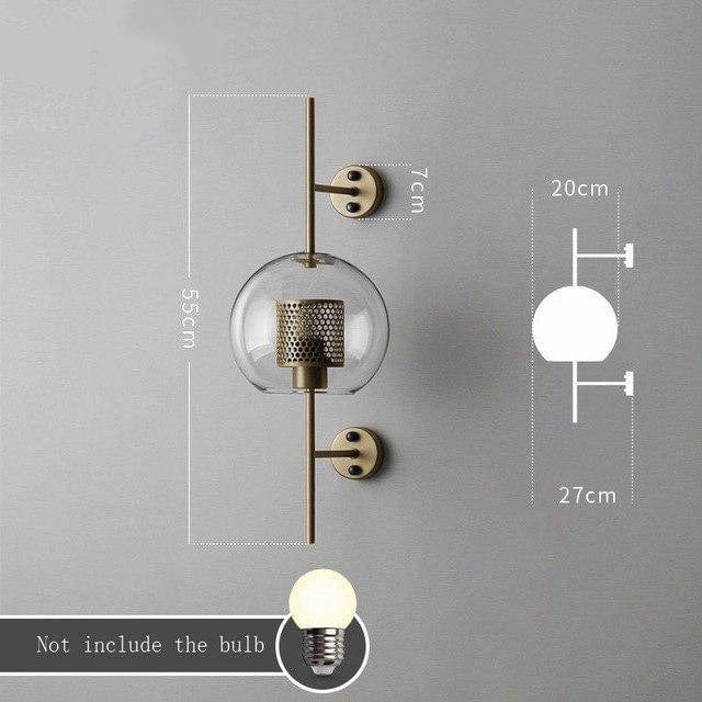 Applique murale rétro Glass & Metal | Marco Lucetti Rond - Small - Cuivre