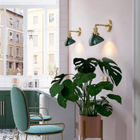 Applique murale rétro LED dorée verre émeraude | Marco Lucetti