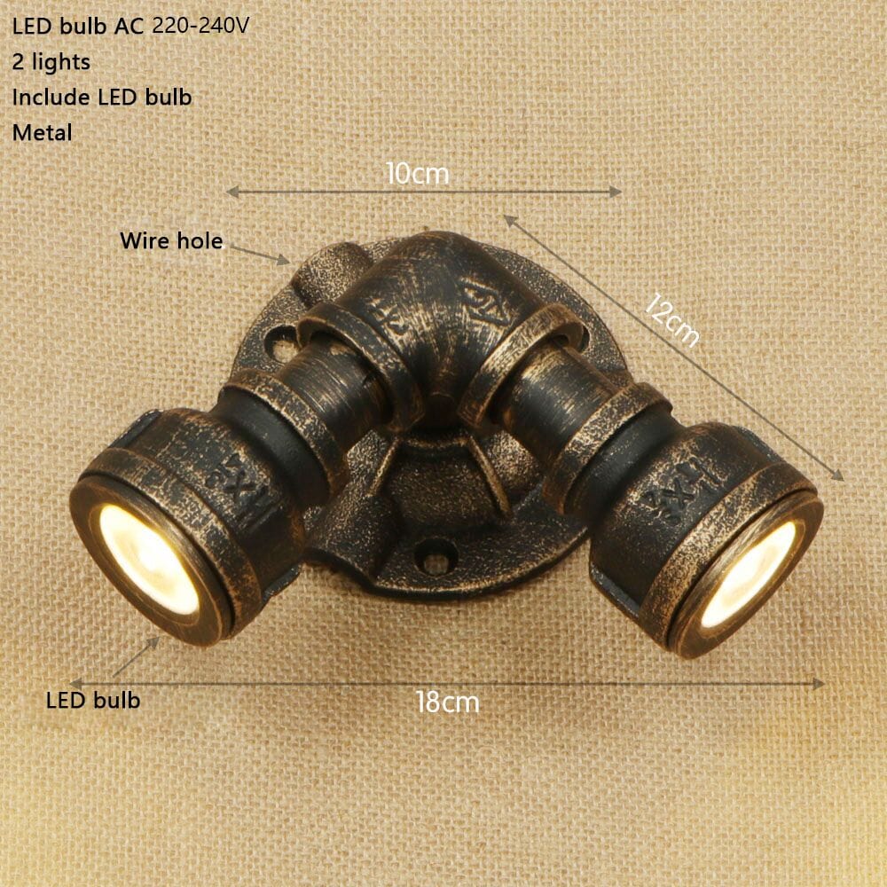 Applique murale rétro LED Tino Metal Pipe Style | Marco Lucetti A