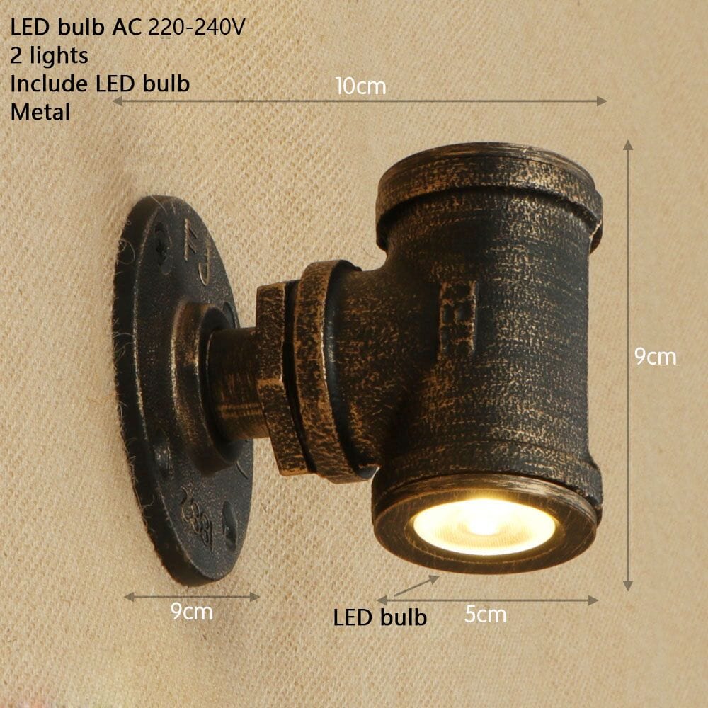 Applique murale rétro LED Tino Metal Pipe Style | Marco Lucetti B