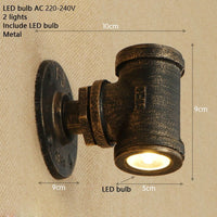 Applique murale rétro LED Tino Metal Pipe Style | Marco Lucetti B